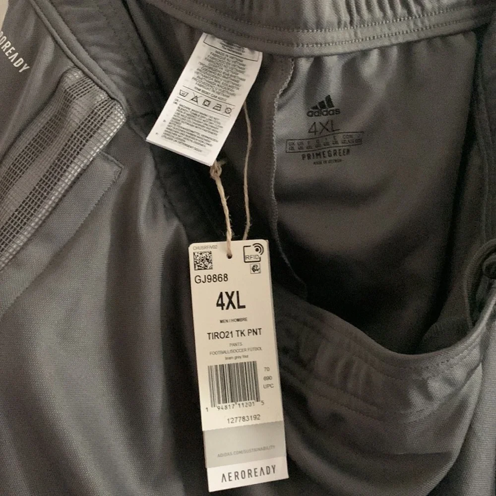 Adidas Men's Grey Tiro 21 Track Pants, Gray, 4XL